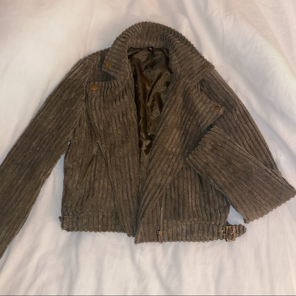 Olive Green Corduroy Material Jacket